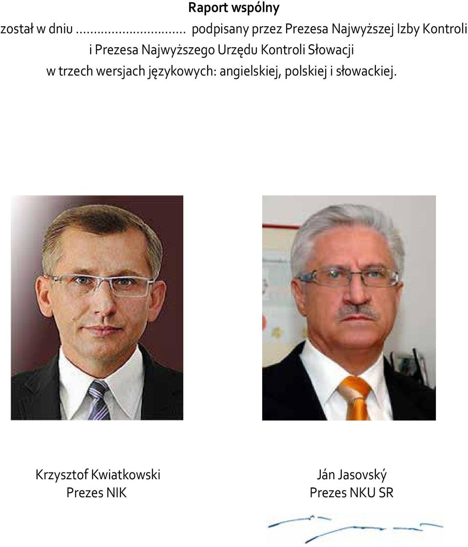Najwyższego Urzędu Kontroli Słowacji w trzech wersjach