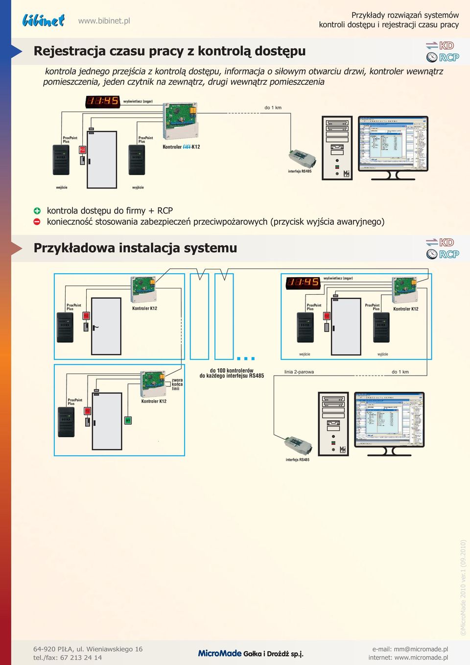 kontrola dostępu do firmy + konieczność stosowania zabezpieczeń przeciwpożarowych (przycisk wyjścia awaryjnego)