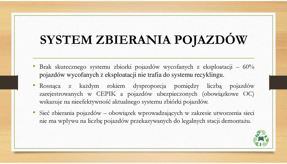 Rosnąca z każdym rokiem dysproporcja pomiędzy liczbą pojazdów zarejestrowanych w CEPIK a pojazdów ubezpieczonych (obowiązkowe OC)