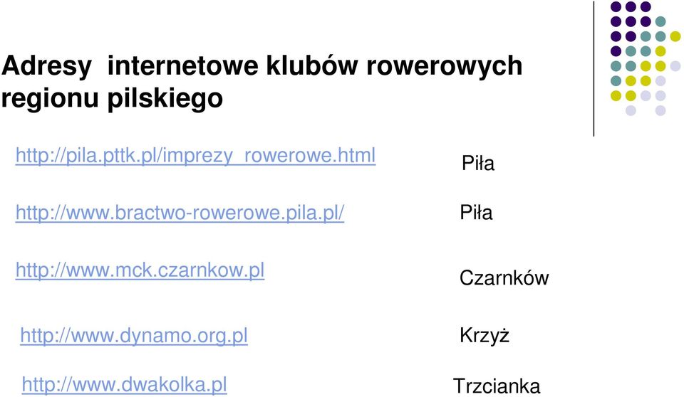 bractwo-rowerowe.pila.pl/ Piła Piła http://www.mck.czarnkow.