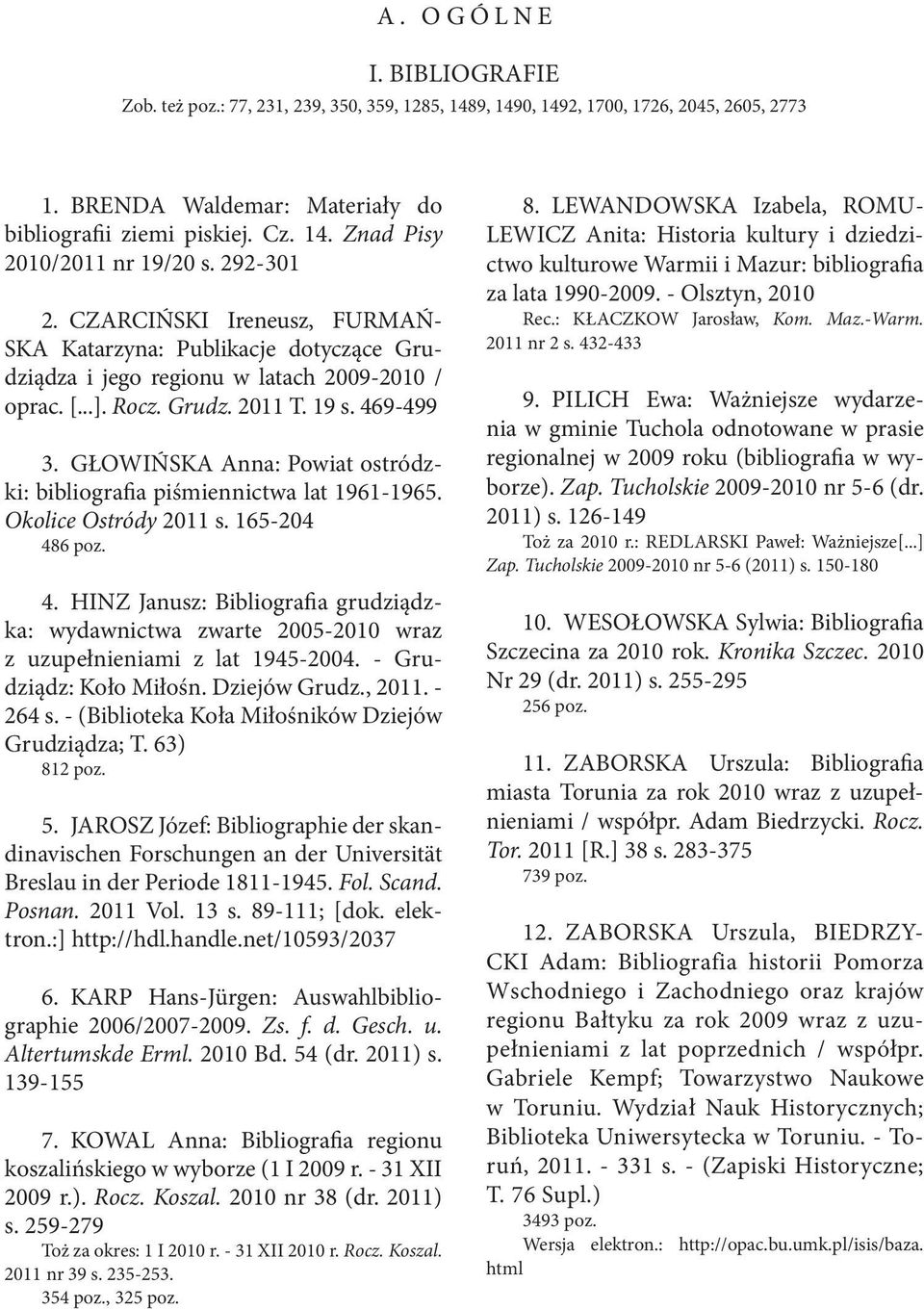 GŁOWIŃSKA Anna: Powiat ostródzki: bibliografia piśmiennictwa lat 1961-1965. Okolice Ostródy 2011 s. 165-204 48