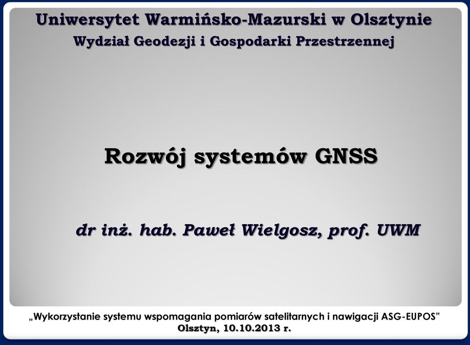 Paweł Wielgosz, prof.
