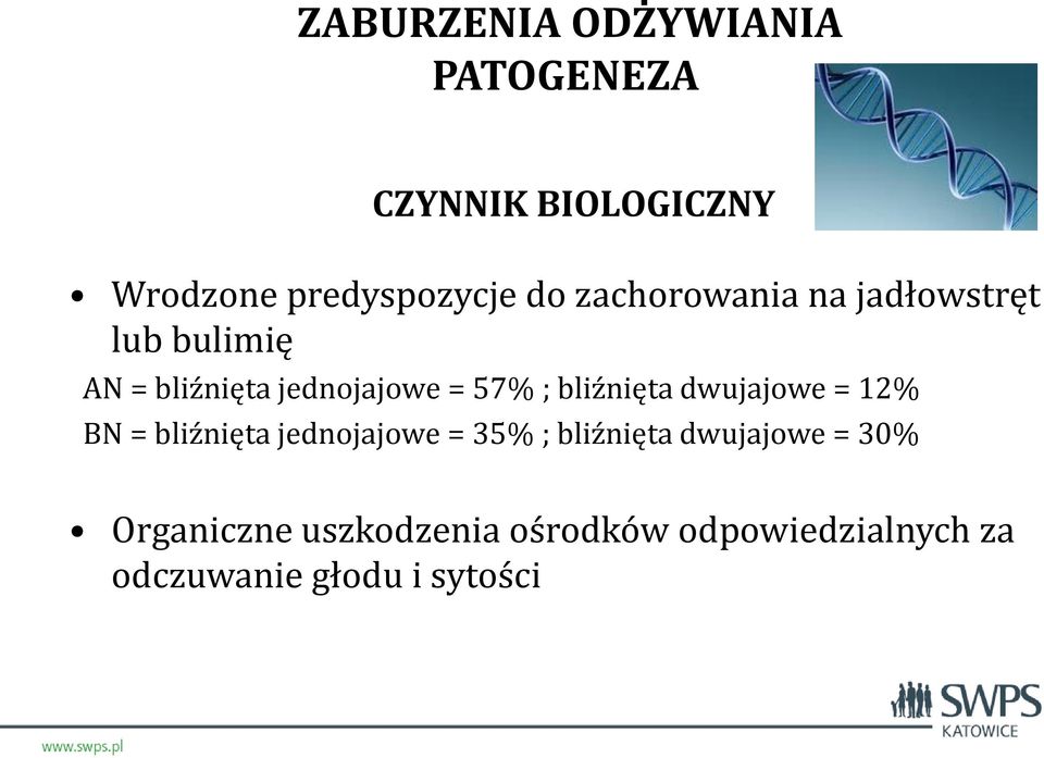 bliźnięta dwujajowe = 12% BN = bliźnięta jednojajowe = 35% ; bliźnięta