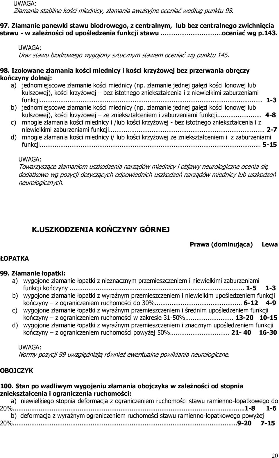 Uraz stawu biodrowego wygojony sztucznym stawem oceniać wg punktu 145. 98.