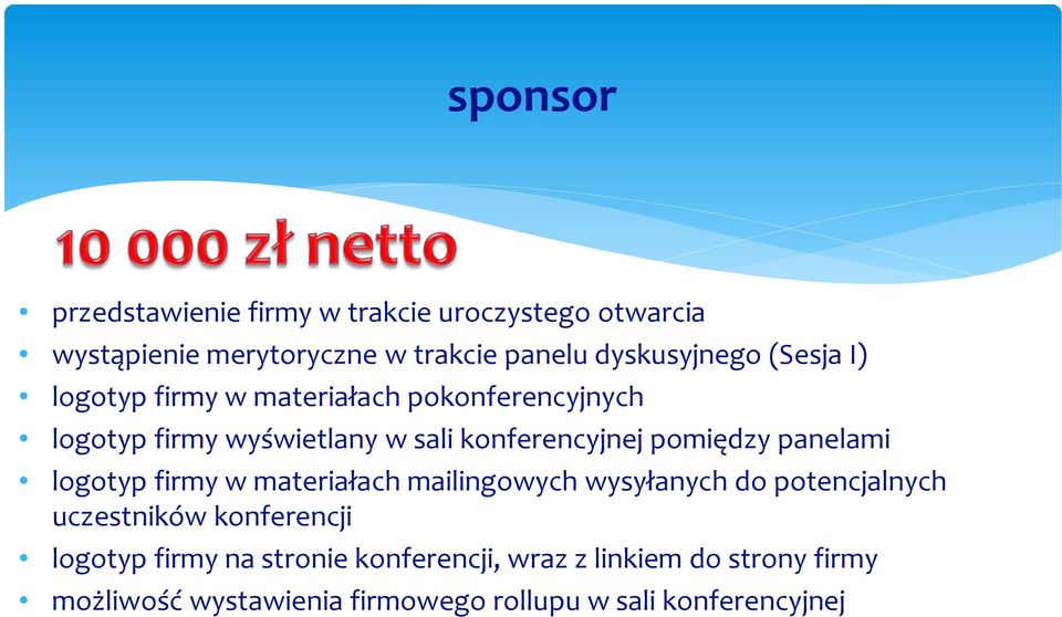 panelami logotyp firmy w materiałach mailingowych wysyłanych do potencjalnych uczestników konferencji logotyp