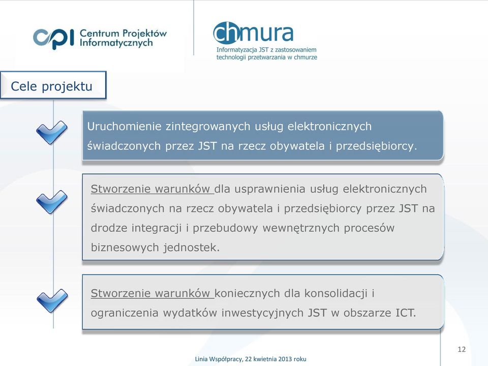 Stworzenie warunków dla usprawnienia usług elektronicznych świadczonych na rzecz obywatela i przedsiębiorcy