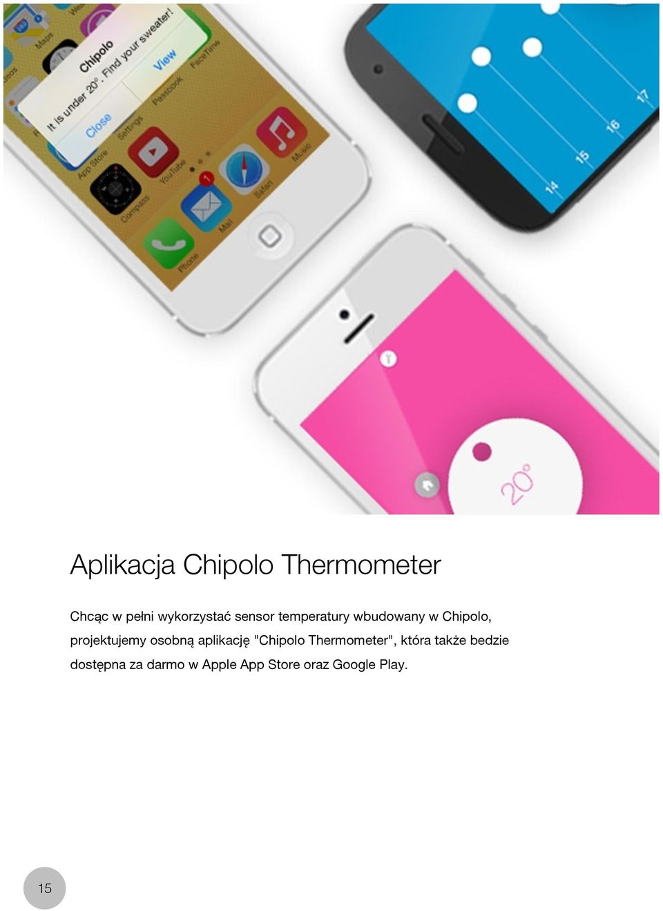 osobną aplikację "Chipolo Thermometer", która także