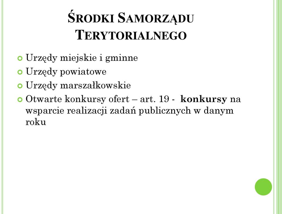 Otwarte konkursy ofert art.