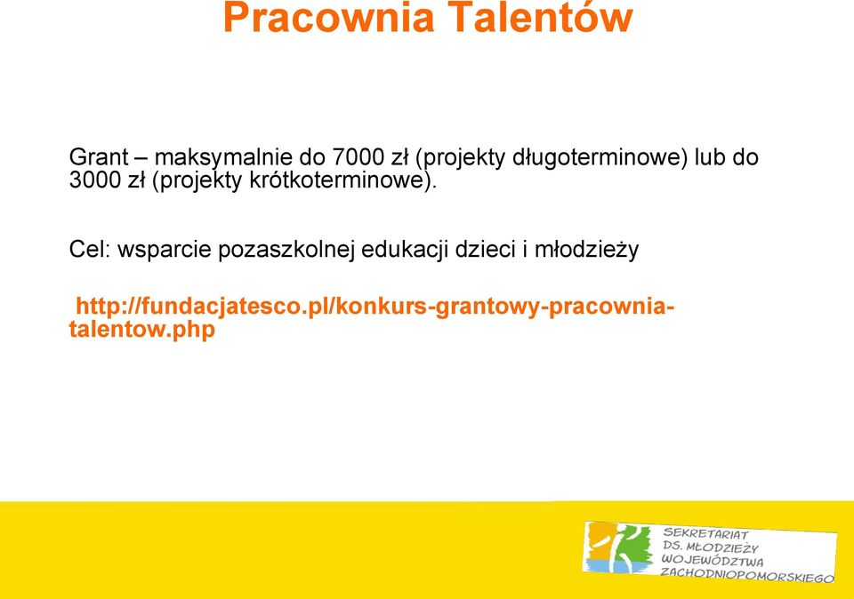 Cel: wsparcie pozaszkolnej edukacji dzieci i młodzieży