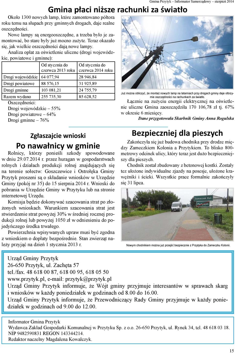 Gmina Przytyk Informator Samorządowy W Tym Numerze Również Nr 4