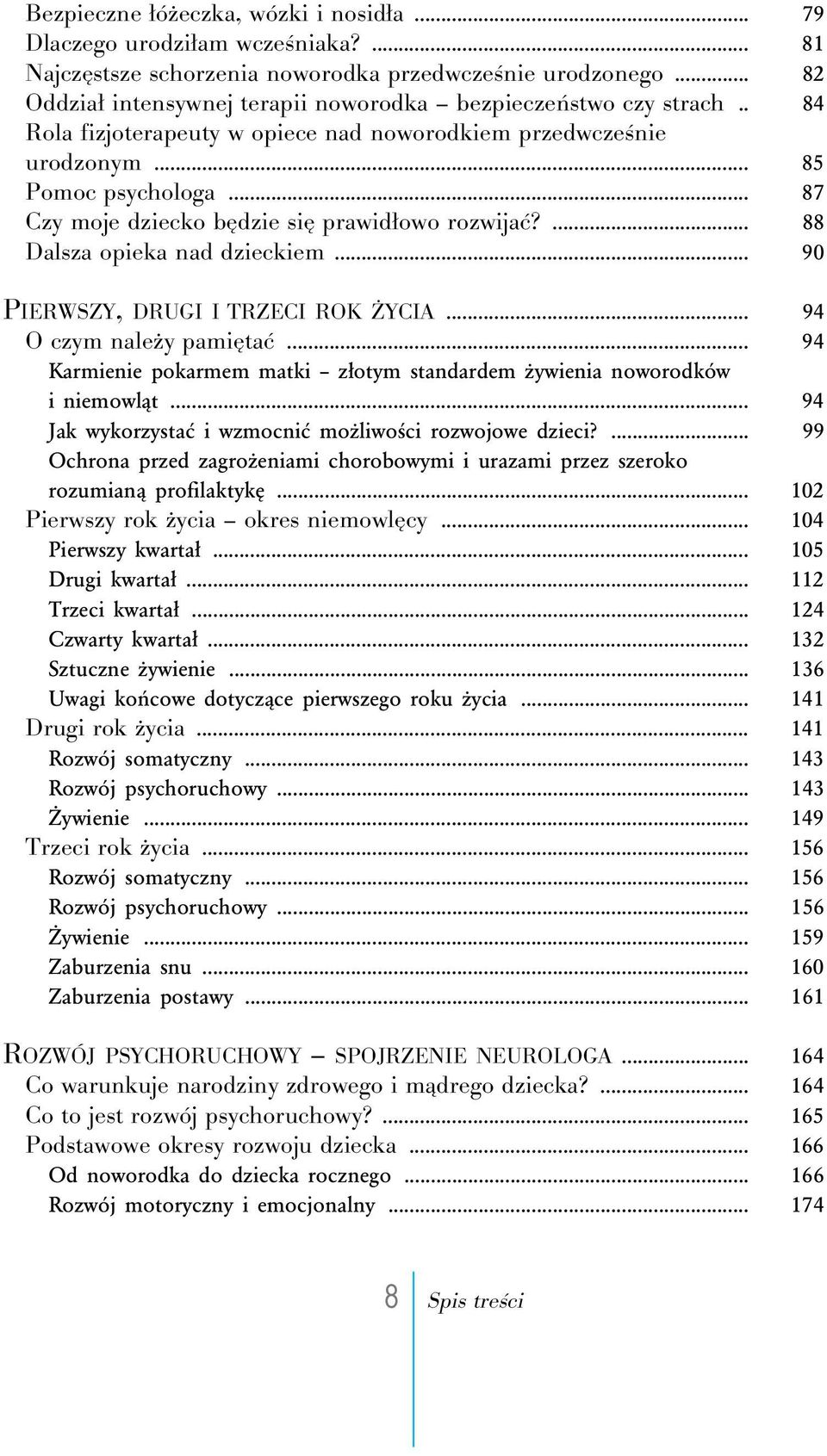 .. 87 Czy moje dziecko będzie się prawidłowo rozwijać?... 88 Dalsza opieka nad dzieckiem... 90 PIERWSZY, DRUGI ITRZECI ROK ŻYCIA... 94 O czym należy pamiętać.