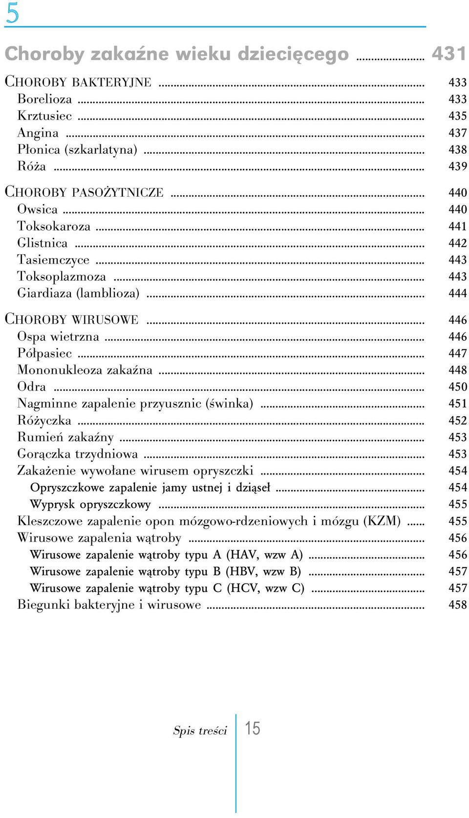 .. 448 Odra... 450 Nagminne zapalenie przyusznic (świnka)... 451 Różyczka... 452 Rumień zakaźny... 453 Gorączka trzydniowa... 453 Zakażenie wywołane wirusem opryszczki.