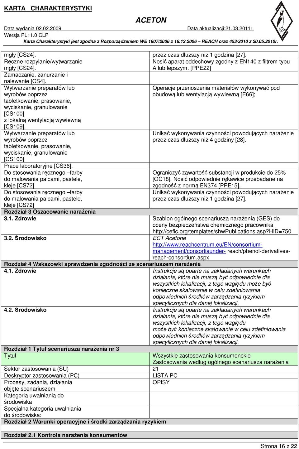 Wytwarzanie preparatów lub wyrobów poprzez tabletkowanie, prasowanie, wyciskanie, granulowanie [CS100] Prace laboratoryjne [CS36].