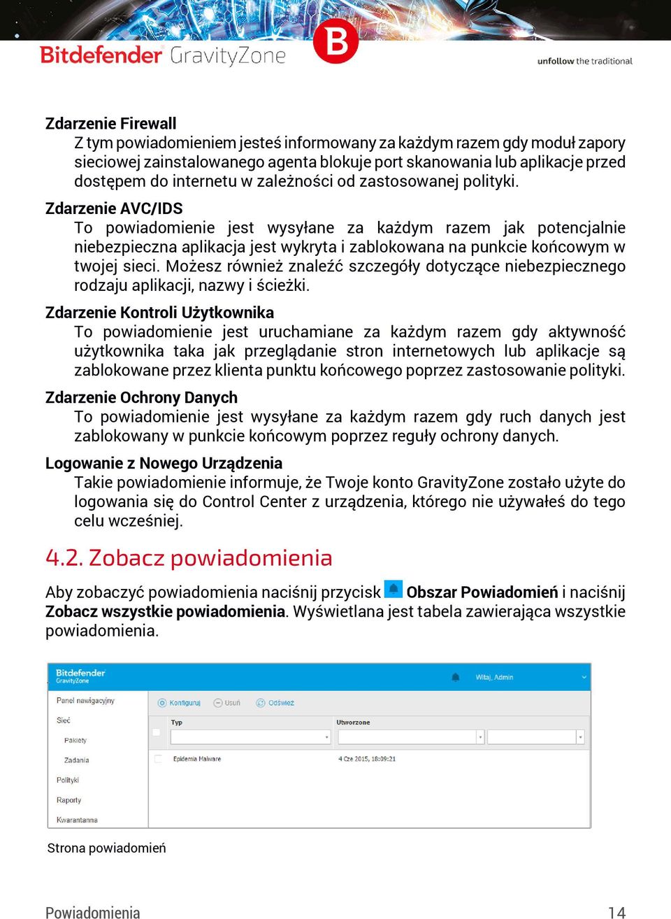 Zdarzenie AVC/IDS To powiadomienie jest wysyłane za każdym razem jak potencjalnie niebezpieczna aplikacja jest wykryta i zablokowana na punkcie końcowym w twojej sieci.