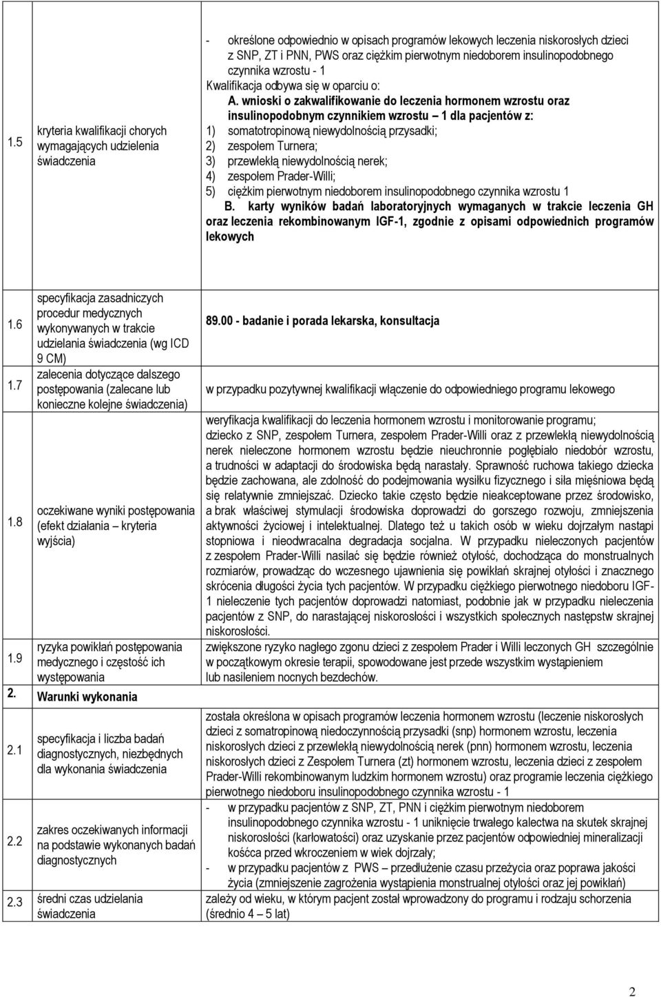 wnioski o zakwalifikowanie do leczenia hormonem wzrostu oraz insulinopodobnym czynnikiem wzrostu 1 dla pacjentów z: 1) somatotropinową niewydolnością przysadki; 2) zespołem Turnera; 3) przewlekłą