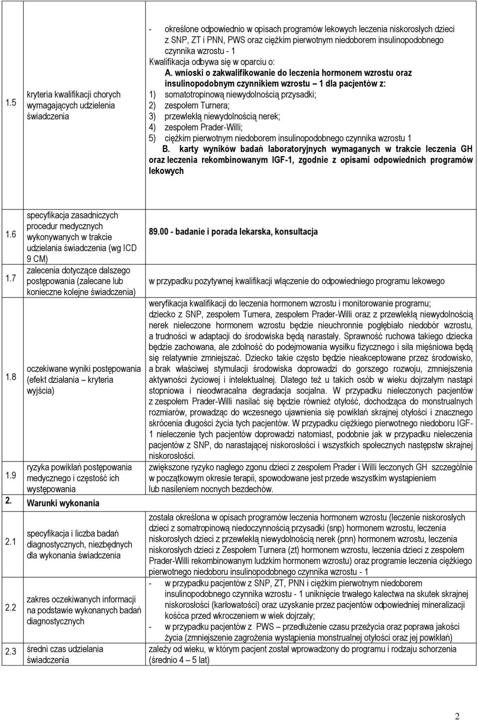 wnioski o zakwalifikowanie do leczenia hormonem wzrostu oraz insulinopodobnym czynnikiem wzrostu 1 dla pacjentów z: 1) somatotropinową niewydolnością przysadki; 2) zespołem Turnera; 3) przewlekłą