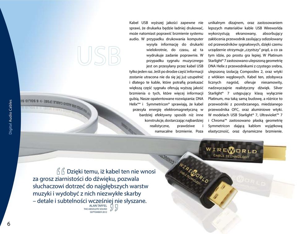 W przypadku sygnału muzycznego jest on przesyłany przez kabel USB tylko jeden raz.