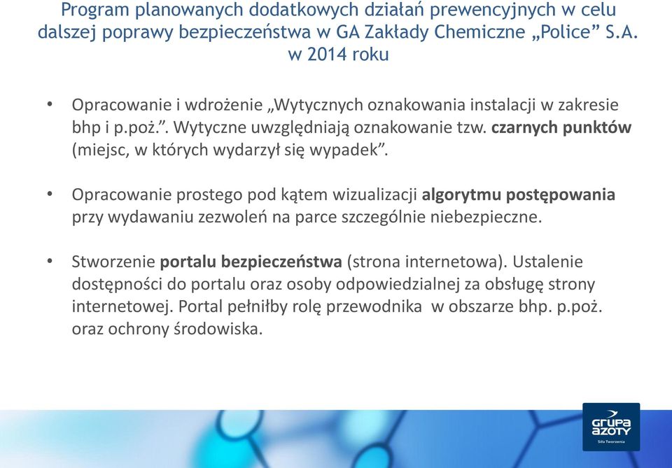 czarnych punktów (miejsc, w których wydarzył się wypadek.