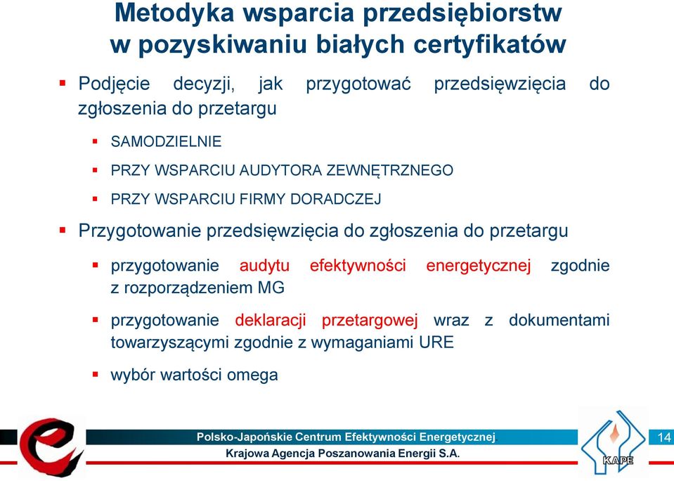 zgłoszenia do przetargu przygotowanie audytu efektywności energetycznej zgodnie z rozporządzeniem MG przygotowanie deklaracji