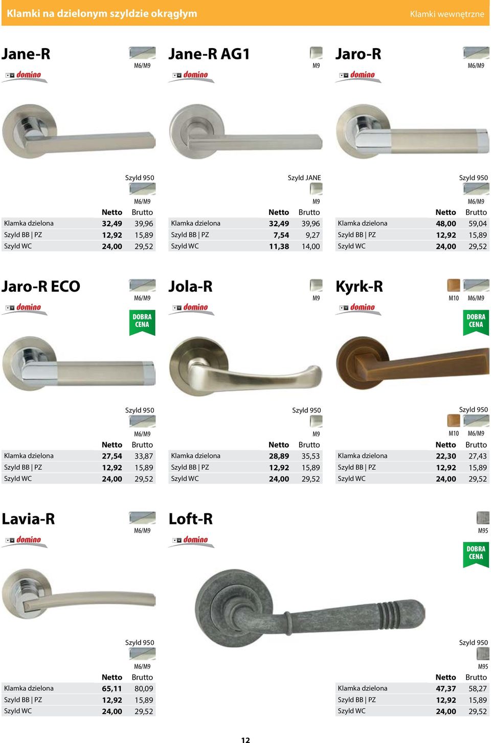 DOBRA CENA Szyld 950 Szyld 950 Szyld 950 M6/ Klamka dzielona 27,54 33,87 Szyld BB PZ 12,92 15,89 Szyld WC 24,00 29,52 Klamka dzielona 28,89 35,53 Szyld BB PZ 12,92 15,89 Szyld WC 24,00 29,52 M10 M6/