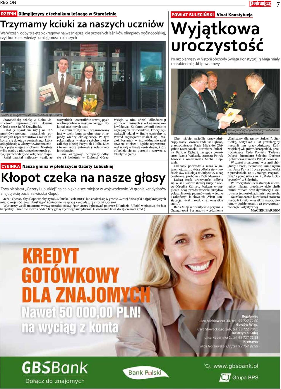 SULĘCIŃSKI Vvat Konstytucja Wyjątkoa urocystość Po ra persy hstor obchody Śęta Konstytucj 3 Maja mały charakter mejsk poatoy Staroścńską skołę repreentoal Joan Górska Rafał Salńsk Staroścńską skołę