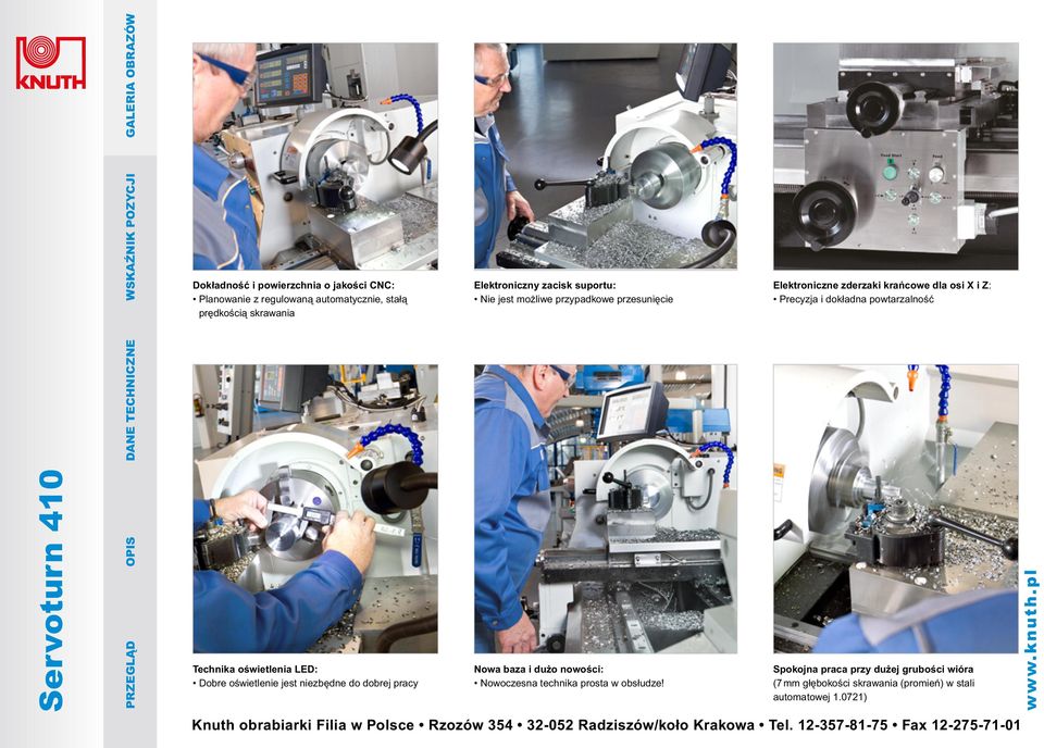 Spokojna praca przy dużej grubości wióra (7 mm głębokości skrawania (promień) w stali automatowej 1.0721) www. k n u t h.