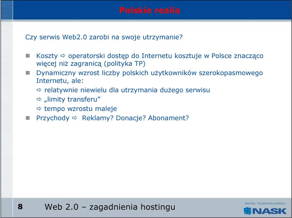 TP) Dynamiczny wzrost liczby polskich uŝytkowników szerokopasmowego Internetu, ale: relatywnie