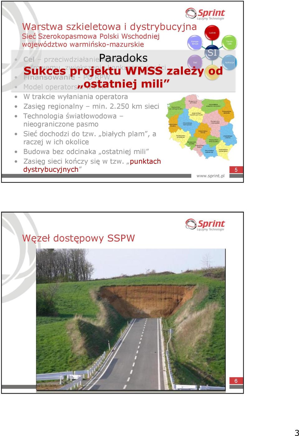 wyłaniania operatora Zasięg regionalny min. 2.250 km sieci Technologia światłowodowa nieograniczone pasmo Sieć dochodzi do tzw.