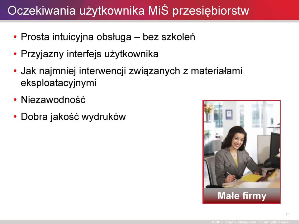 użytkownika Jak najmniej interwencji związanych z