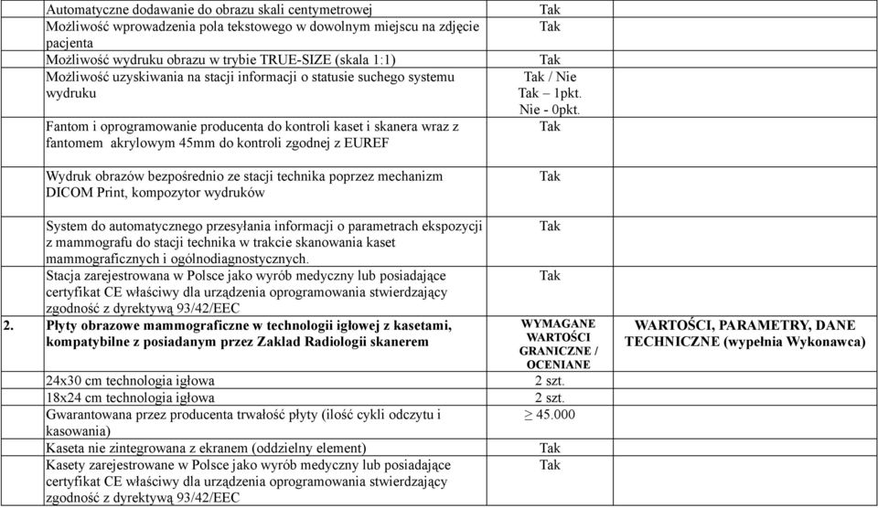 obrazów bezpośrednio ze stacji technika poprzez mechanizm DICOM Print, kompozytor wydruków System do automatycznego przesyłania informacji o parametrach ekspozycji z mammografu do stacji technika w