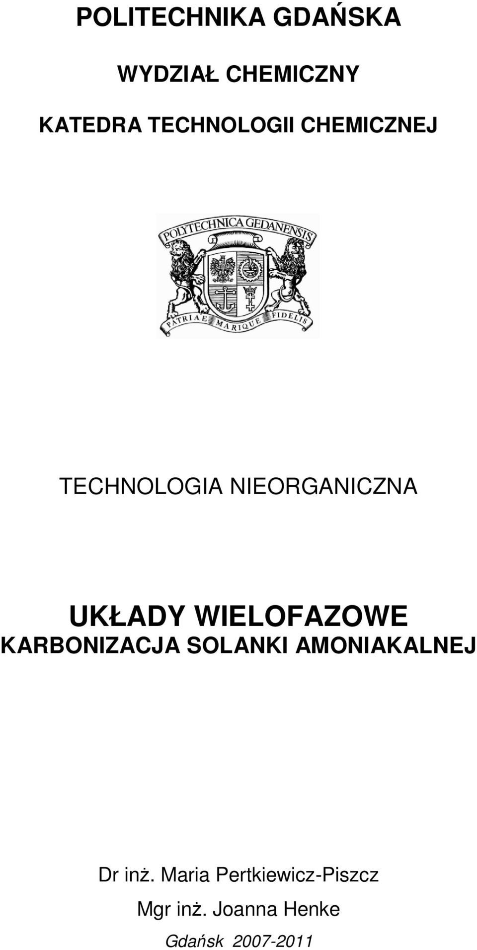 UKŁADY WIELOFAZOWE KARBONIZACJA SOLANKI AMONIAKALNEJ