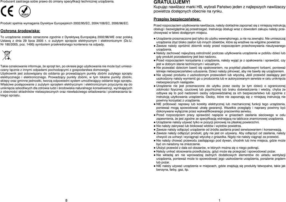 1495) symbolem przekreślonego kontenera na odpady.