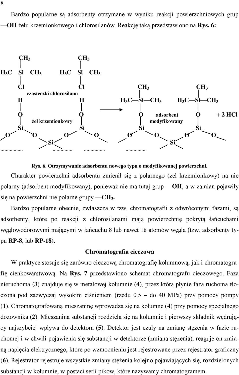 Si............ Rys. 6. Otrzymywanie adsorbentu nowego typu o modyfikowanej powierzchni.