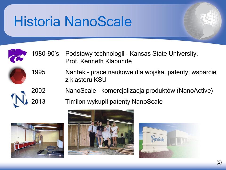 Kenneth Klabunde 1995 Nantek - prace naukowe dla wojska, patenty;