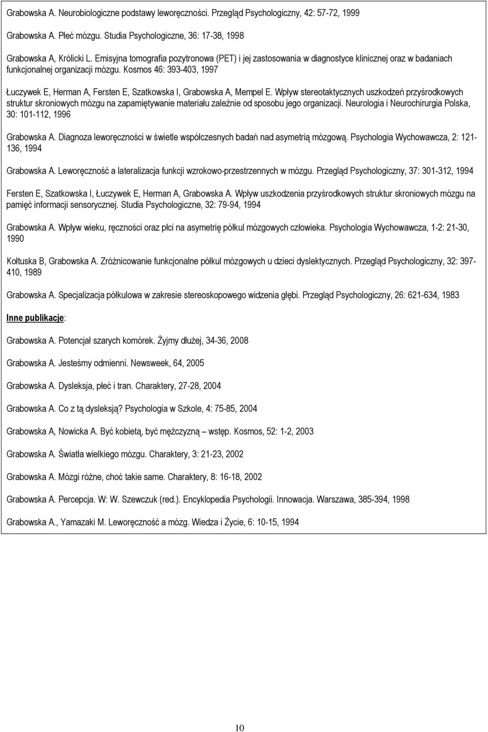 Kosmos 46: 393-403, 1997 Łuczywek E, Herman A, Fersten E, Szatkowska I, Grabowska A, Mempel E.