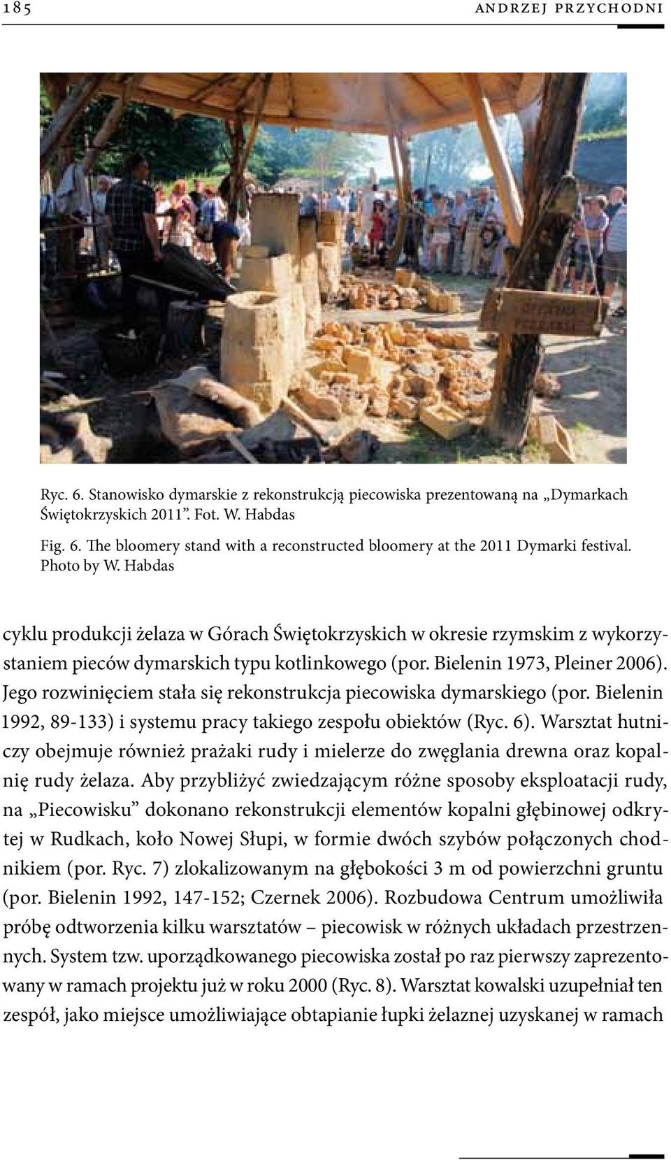 Jego rozwinięciem stała się rekonstrukcja piecowiska dymarskiego (por. Bielenin 1992, 89-133) i systemu pracy takiego zespołu obiektów (Ryc. 6).