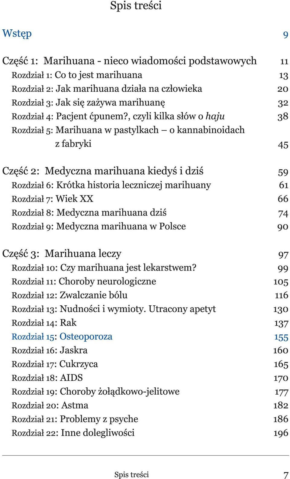 , czyli kilka słów o haju Rozdział 5: Marihuana w pastylkach o kannabinoidach z fabryki 11 13 20 32 38 45 Część 2: Medyczna marihuana kiedyś i dziś Rozdział 6: Krótka historia leczniczej marihuany