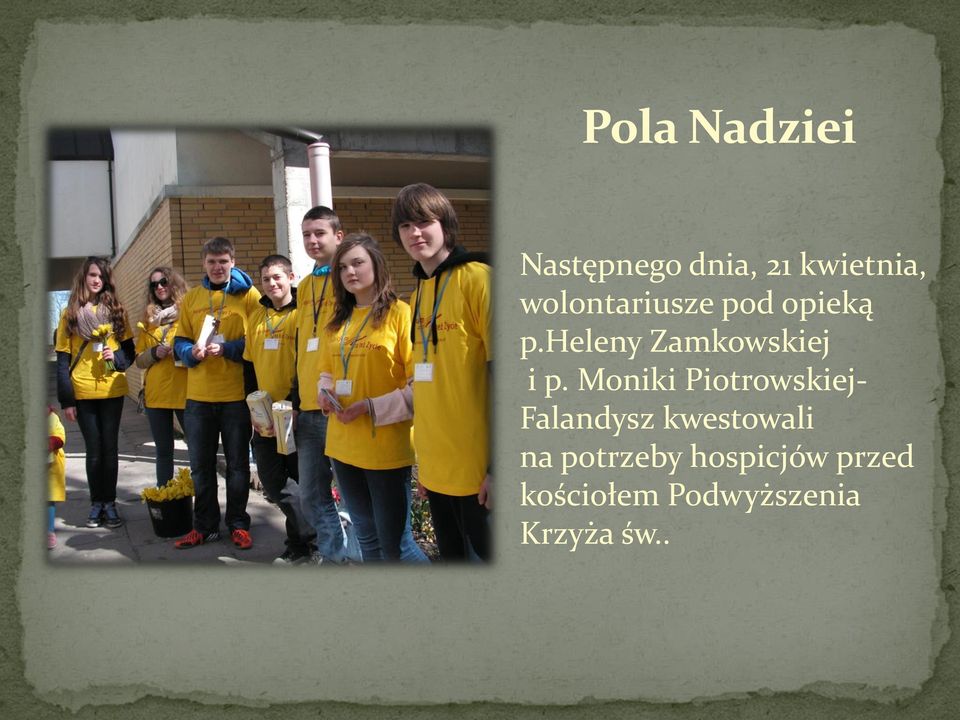 Moniki Piotrowskiej- Falandysz kwestowali na