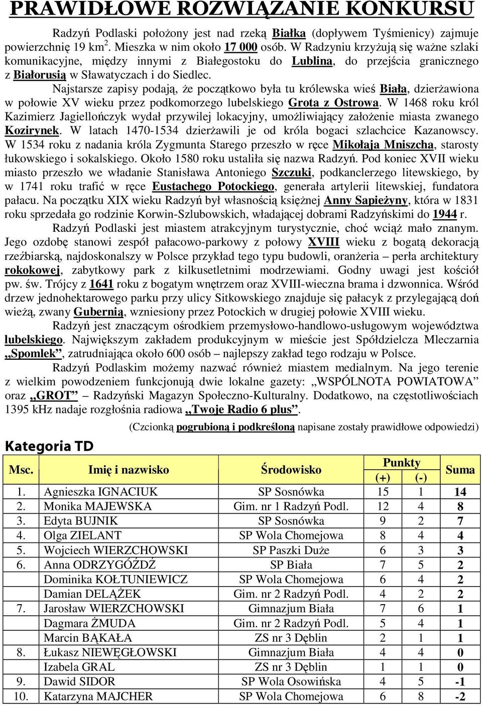 Najstarsze zapisy podaj, e pocztkowo była tu królewska wie Biała, dzierawiona w połowie XV wieku przez podkomorzego lubelskiego Grota z Ostrowa.