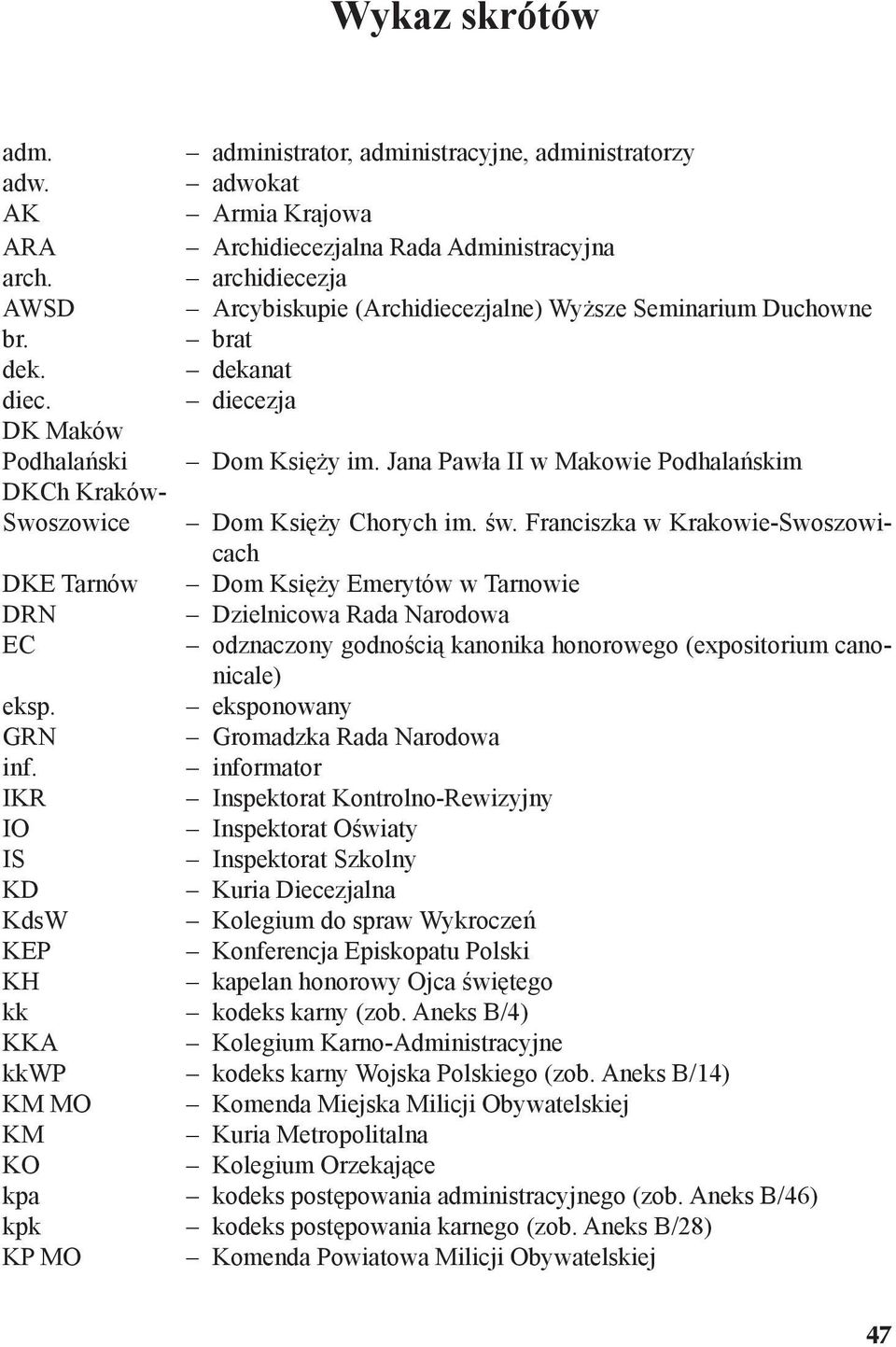 (Archidiecezjalne) Wyższe Seminarium Duchowne brat dekanat diecezja Dom Księży im. Jana Pawła II w Makowie Podhalańskim Dom Księży Chorych im. św.