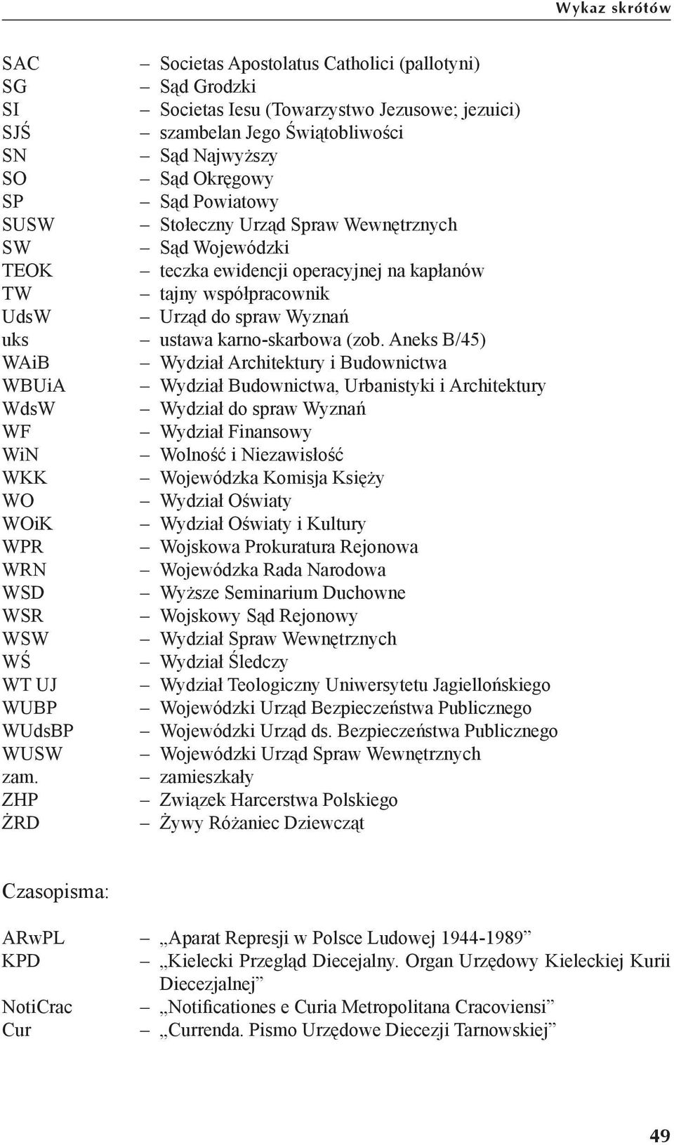 Spraw Wewnętrznych Sąd Wojewódzki teczka ewidencji operacyjnej na kapłanów tajny współpracownik Urząd do spraw Wyznań ustawa karno-skarbowa (zob.