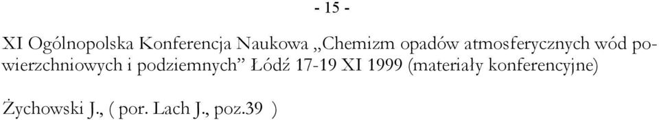 powierzchniowych i podziemnych Łódź 17-19 XI