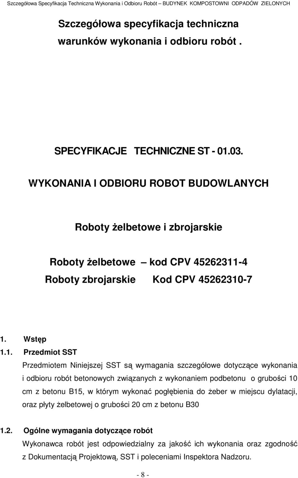 -4 Roboty zbrojarskie Kod CPV 45262310