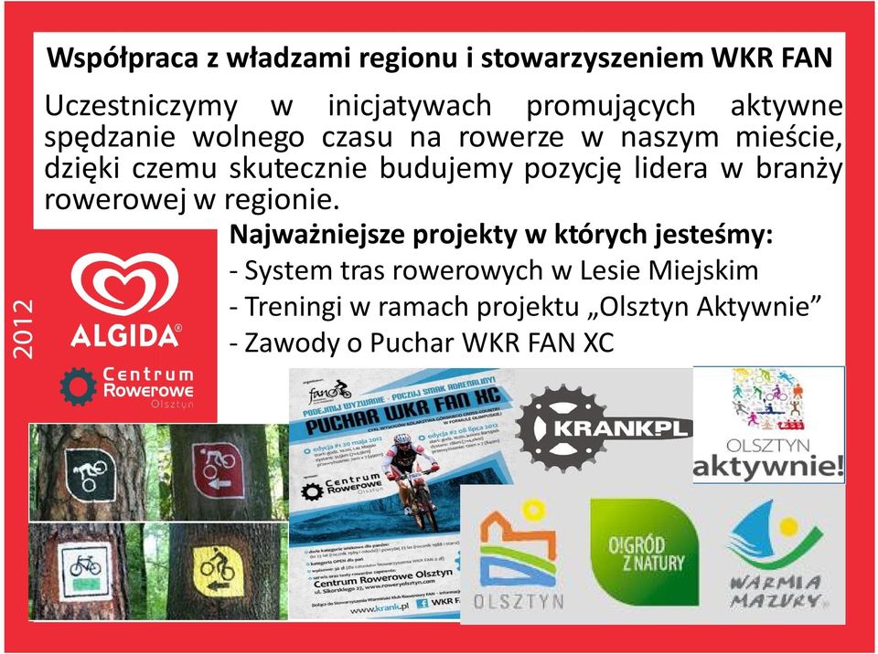 pozycję lidera w branży rowerowej w regionie.