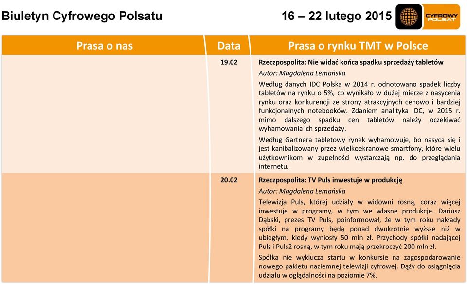 Zdaniem analityka IDC, w 2015 r. mimo dalszego spadku cen tabletów należy oczekiwać wyhamowania ich sprzedaży.