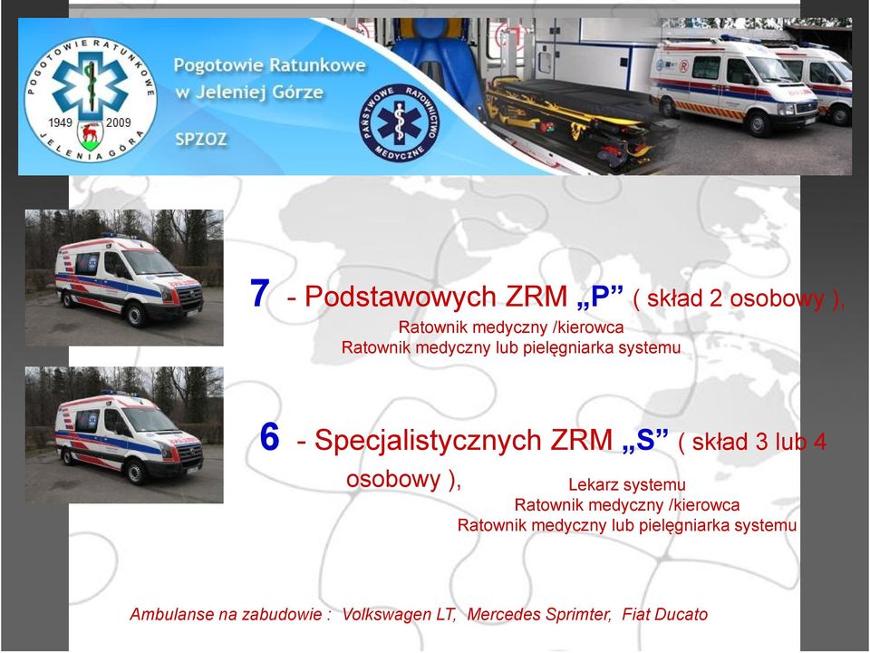 osobowy ), Lekarz systemu Ratownik medyczny /kierowca Ratownik medyczny lub