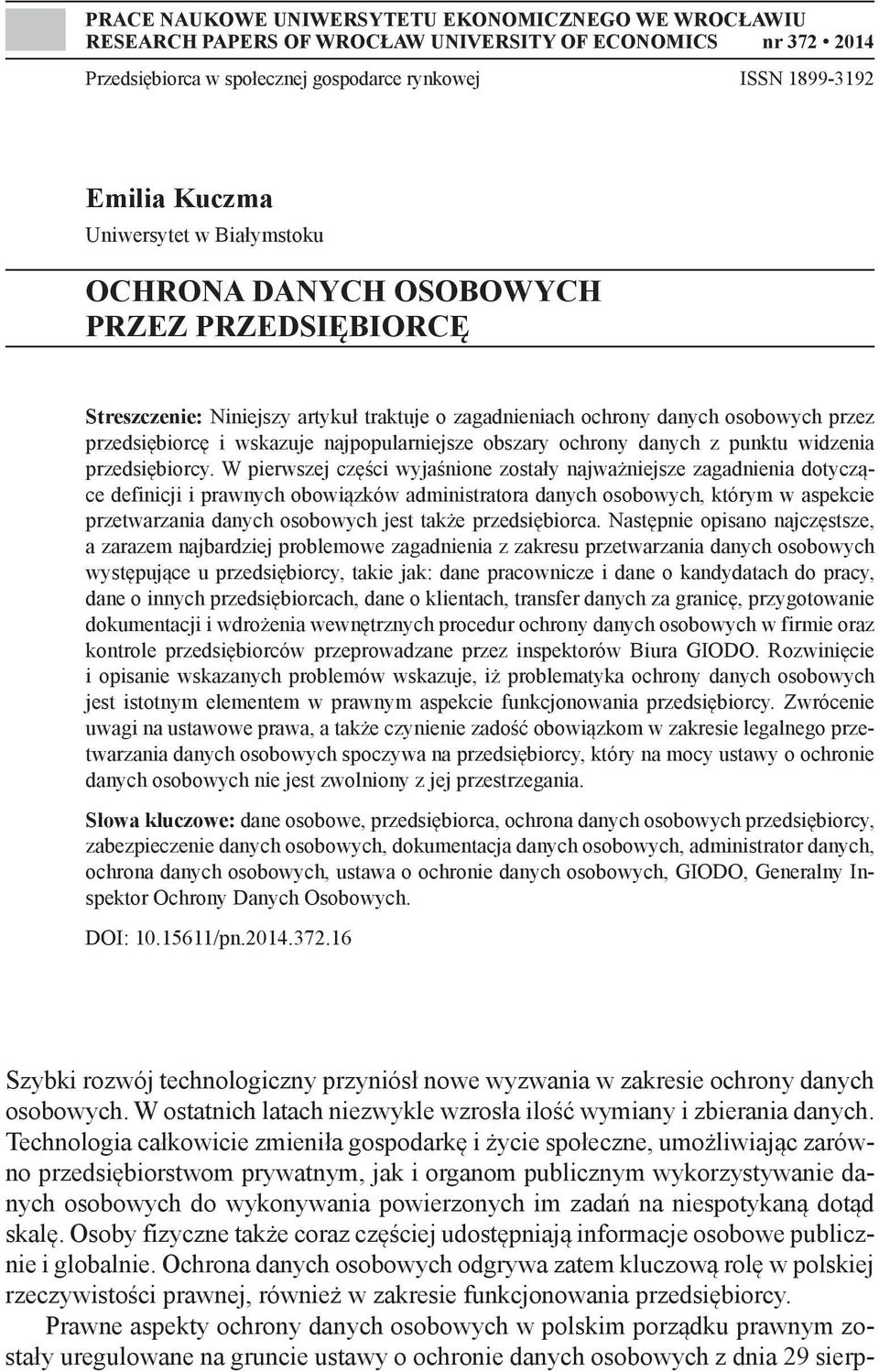 najpopularniejsze obszary ochrony danych z punktu widzenia przedsiębiorcy.