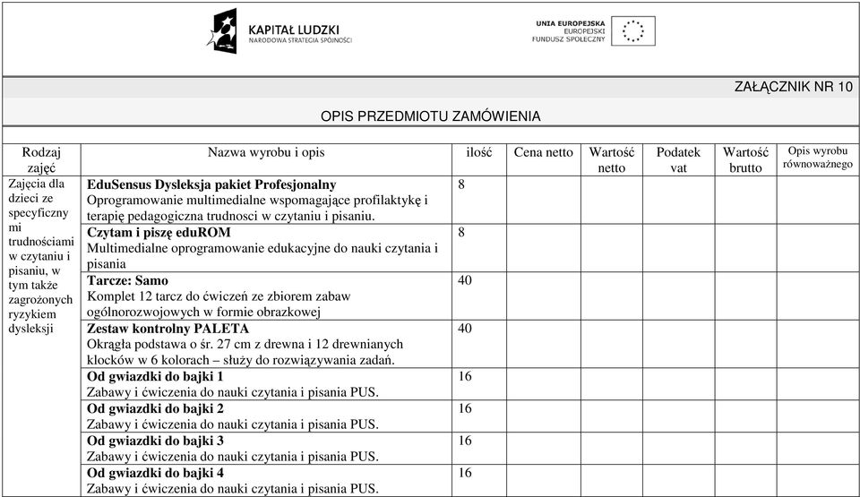 Czytam i piszę edurom Multimedialne oprogramowanie edukacyjne do nauki czytania i pisania Tarcze: Samo 40 Komplet 12 tarcz do ćwiczeń ze zbiorem zabaw ogólnorozwojowych w formie obrazkowej Zestaw