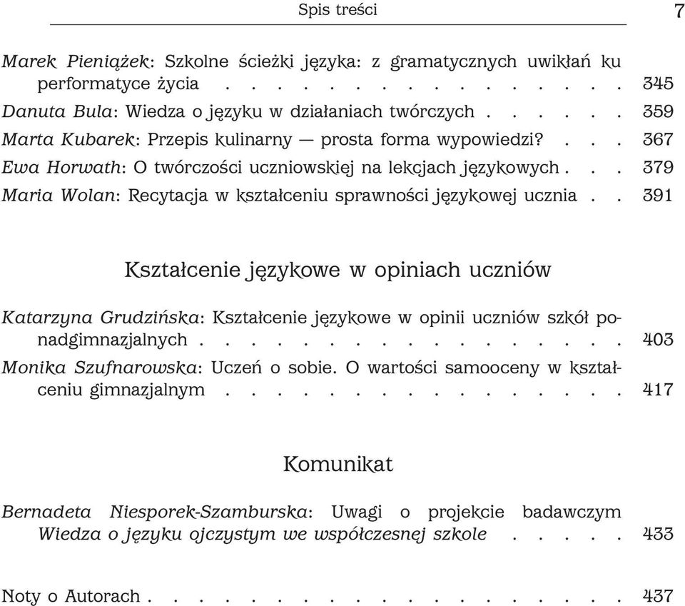 .. 379 Maria Wolan: Recytacja w kształceniu sprawności językowej ucznia.