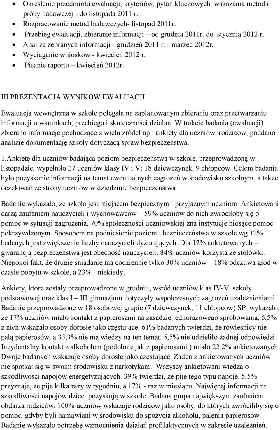 Pisanie raportu kwiecień 2012r.
